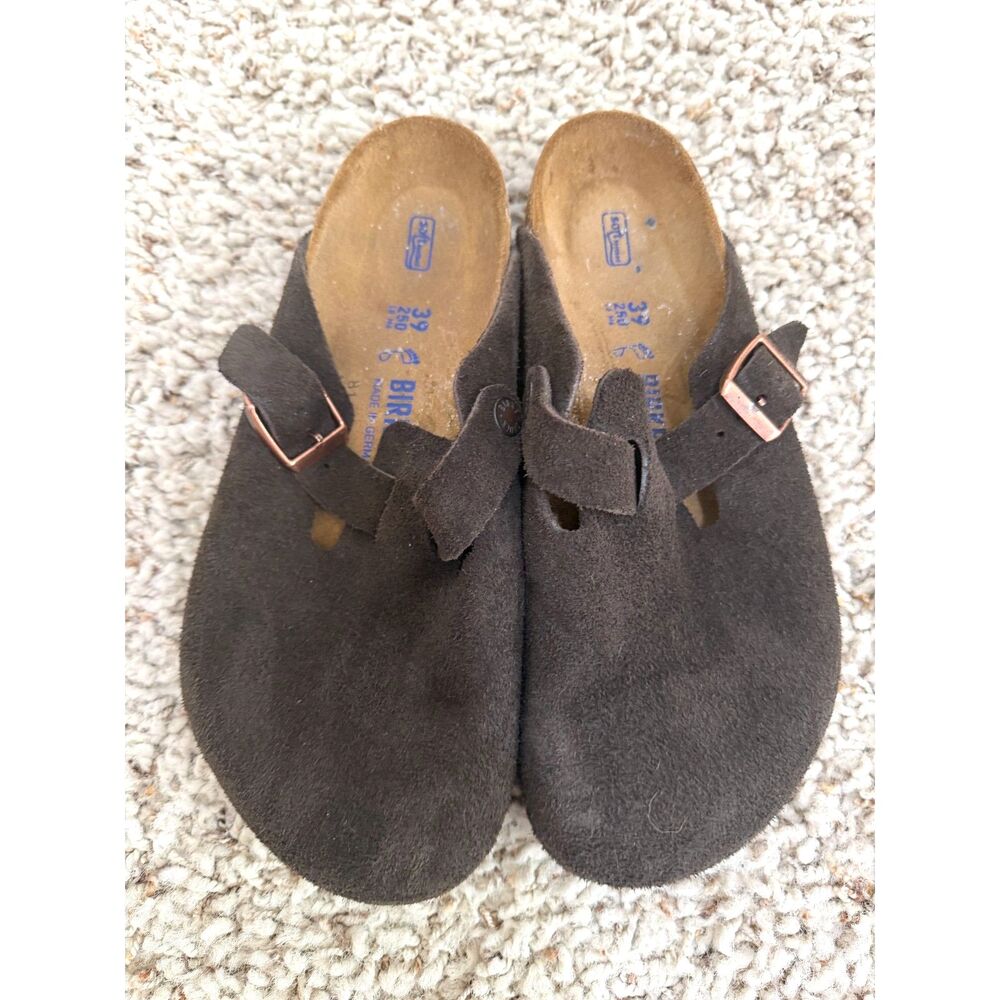 ✨ BIRKENSTOCK Boston Soft Footbed Suede Clogs Mocha Size 39 ✨